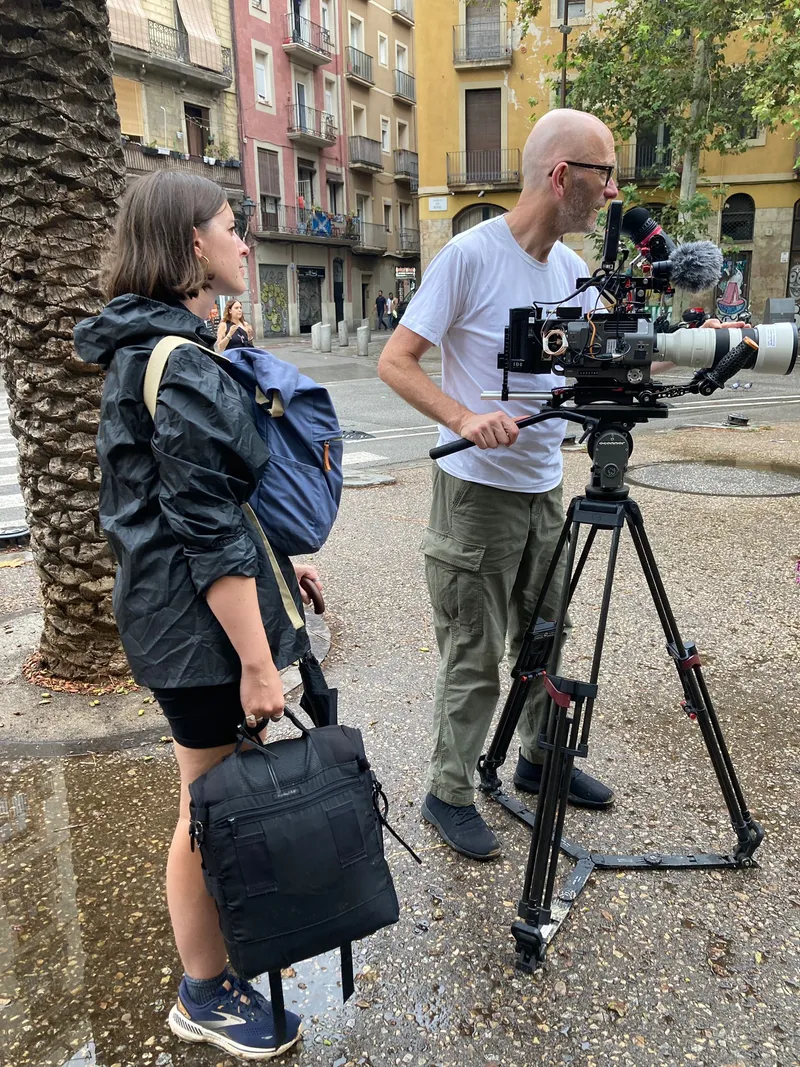 Filming GVs in Barcelona with Director of Photography Conor Connolly.