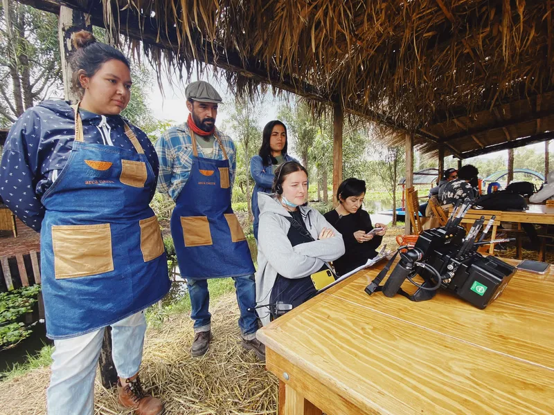 Watching the monitor at Arca Tierra for “Eva Longoria: Searching for Mexico”.