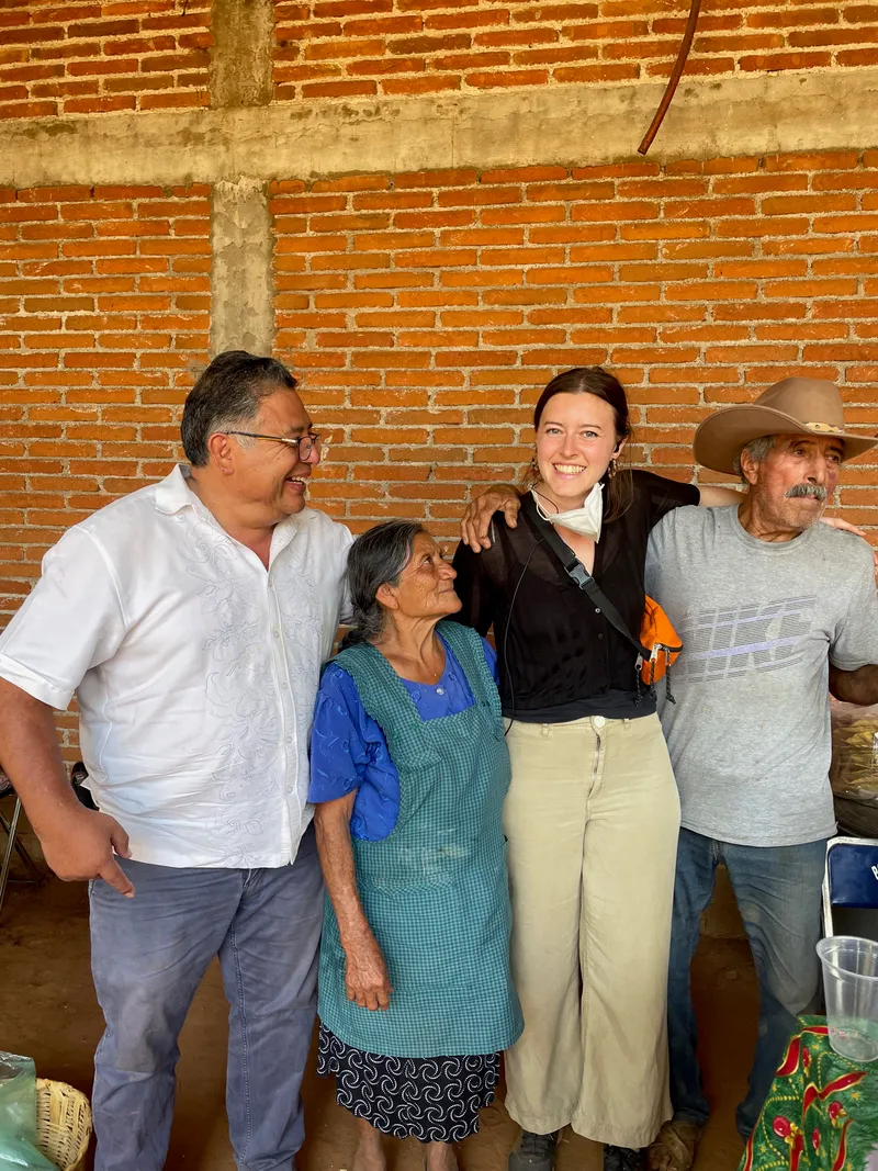 With corn specialists Amado Leyva and Ponciano’s family for “Eva Longoria: Searching for Mexico”.