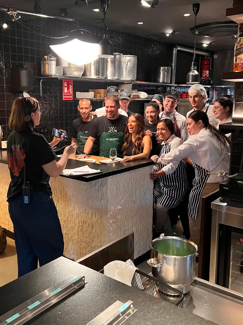 Team photo at La Tasquería for “Eva Longoria: Searching for Spain”.