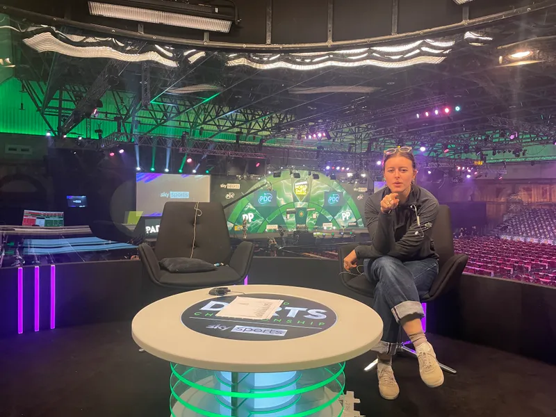 Filming the 2024 World Darts Championship.